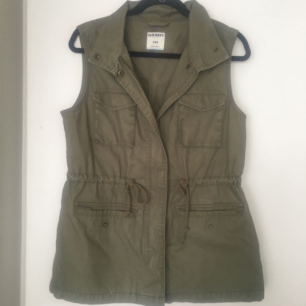 Olive green utility vest